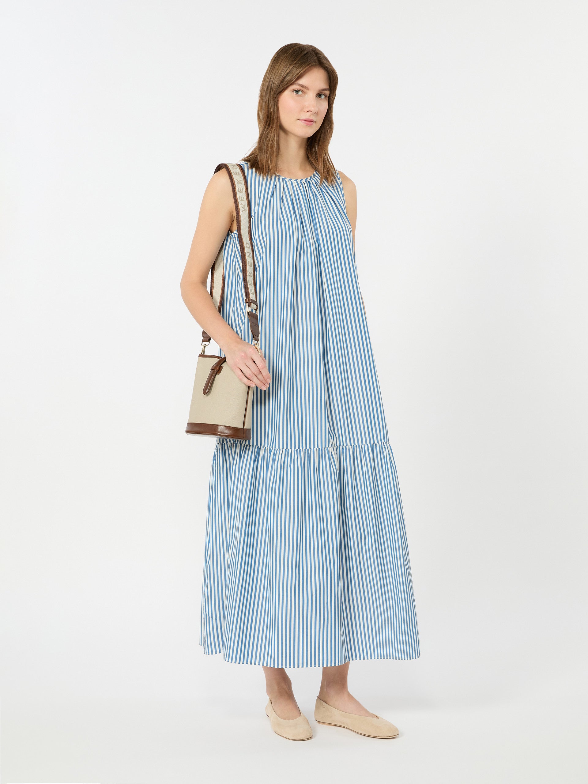 max mara long cotton poplin dress for women