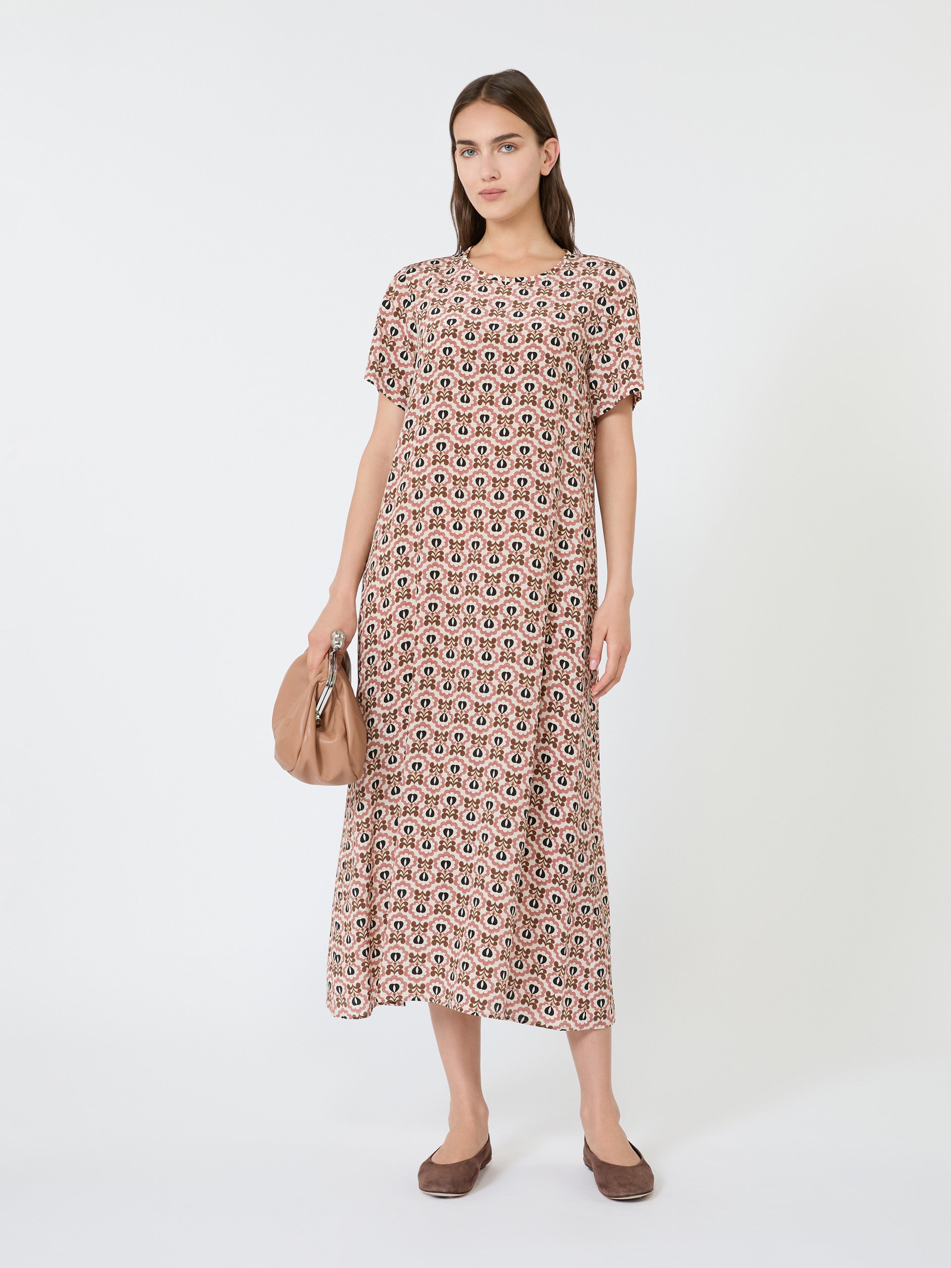 max mara printed silk t-shirt dress for women