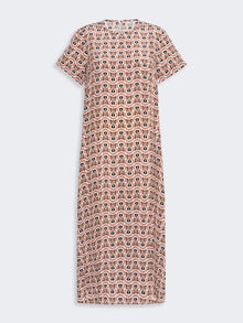 Printed Silk T-Shirt Dress for Women - Antique Rose - Max Mara UAE