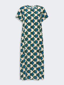 Printed Silk T-Shirt Dress for Women - Dark Green - Max Mara UAE