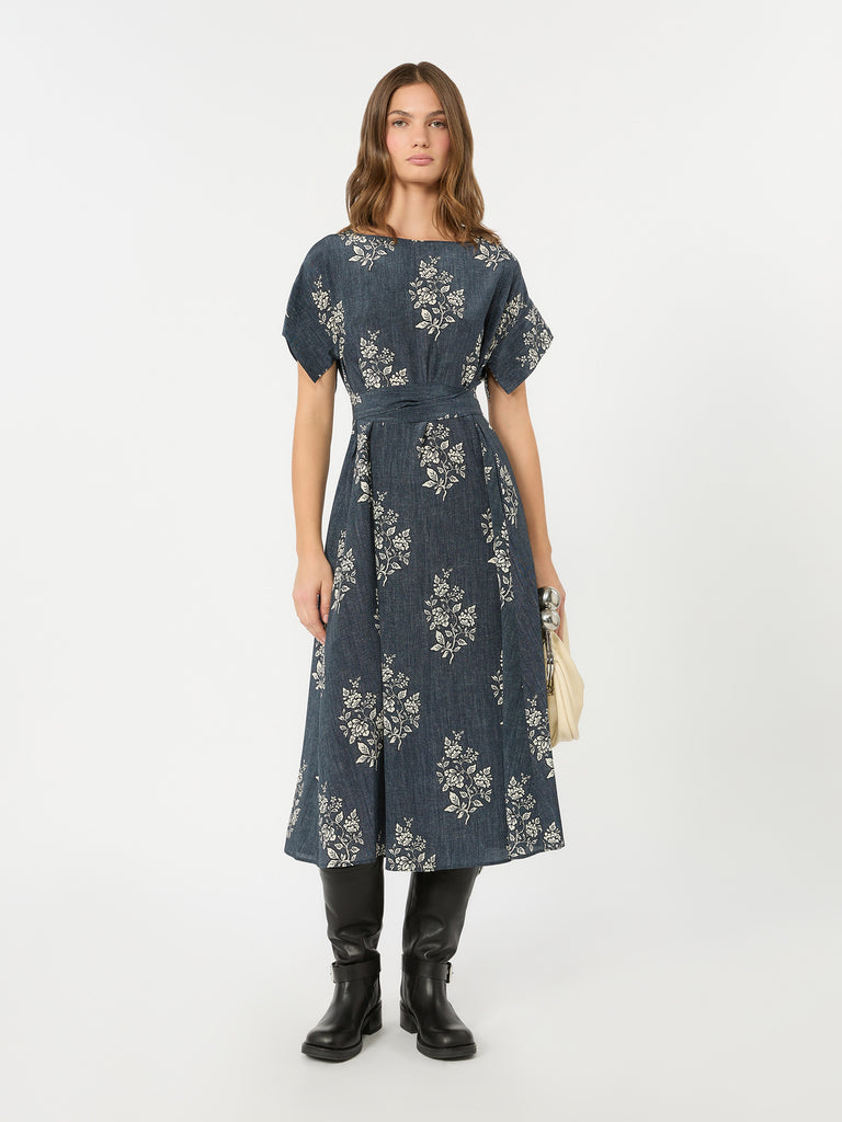 max mara printed silk crepe de chine dress