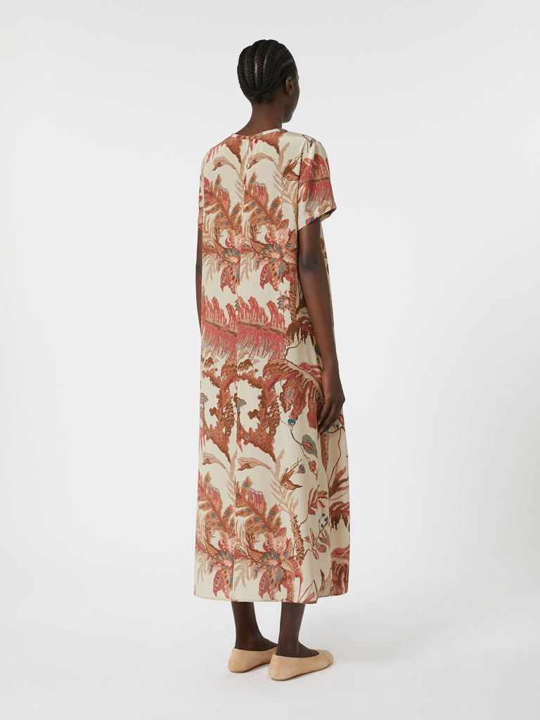 Printed silk T-shirt dress