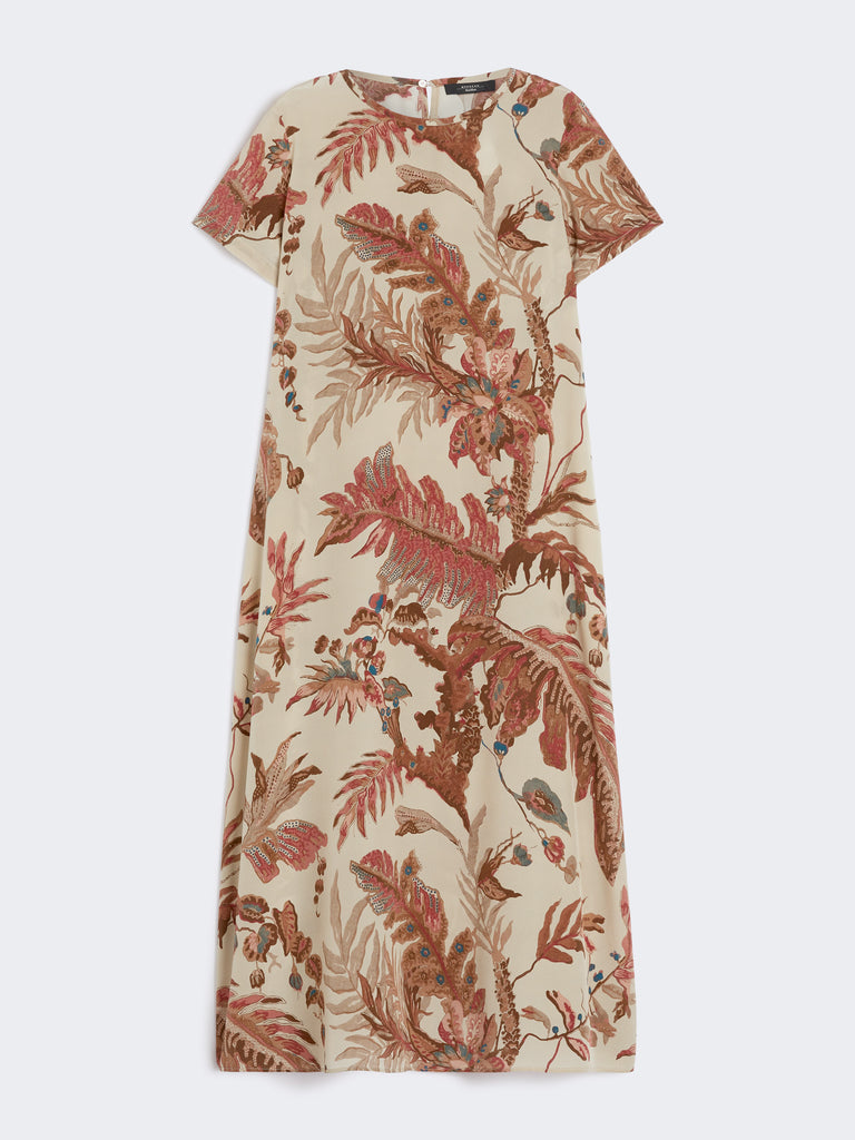Printed silk T-shirt dress