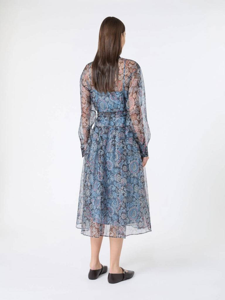 max mara printed silk shirt dress
