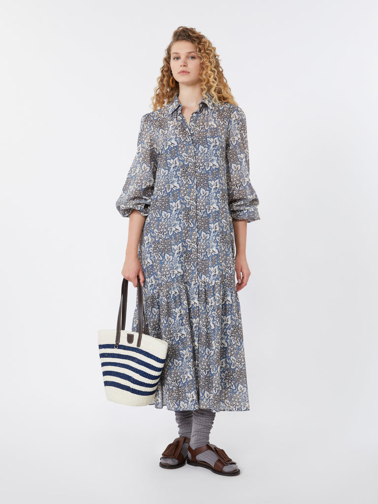 max mara voile patterned shirt dress