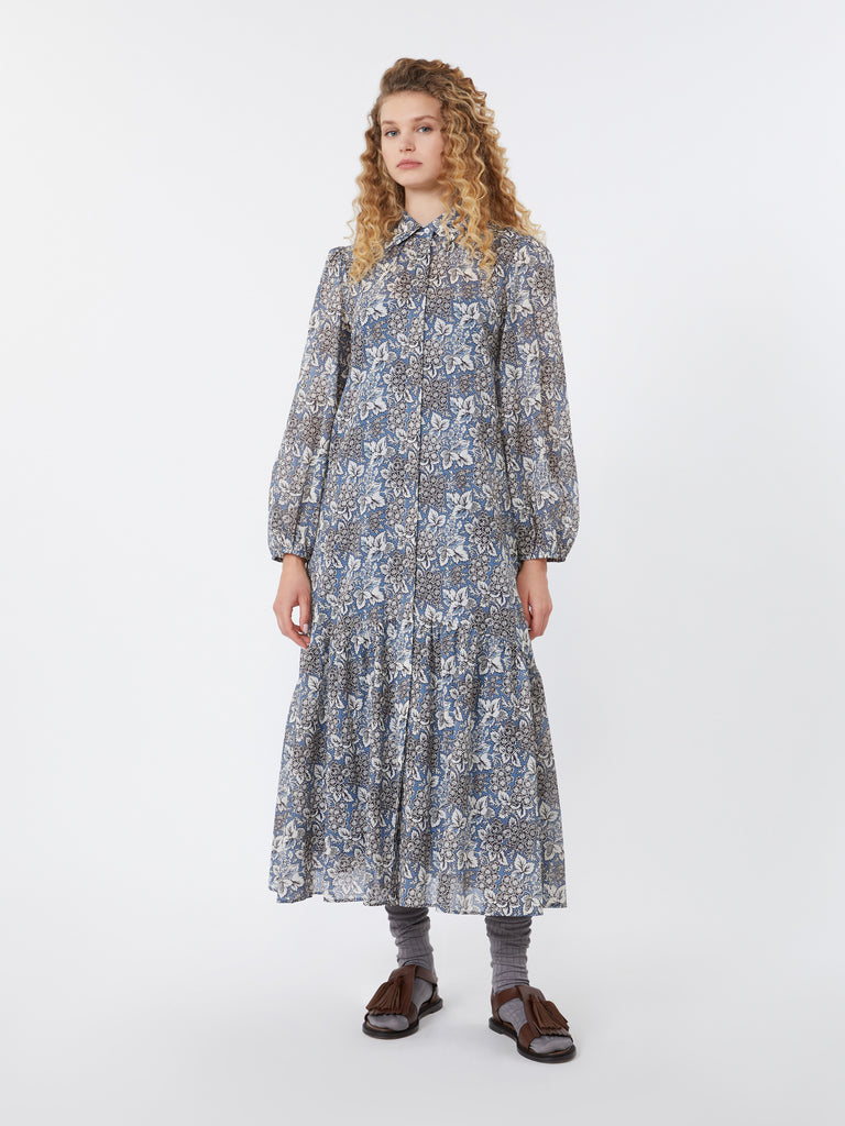 max mara voile patterned shirt dress