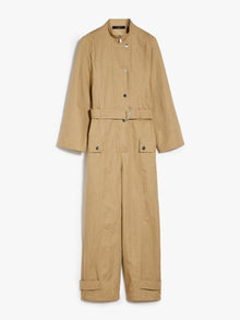 Cotton and linen basketweave jumpsuit