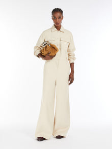 Cotton Drill Jumpsuit for Women - Sand - Max Mara UAE