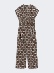 Printed Silk Jumpsuit for Women - Brown - Max Mara UAE