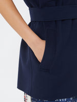 Wool-Blend Fabric Jacket for Women - Navy - Max Mara UAE