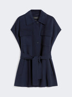 Wool-Blend Fabric Jacket for Women - Navy - Max Mara UAE