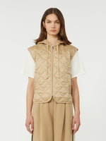 max mara padded sleeveless jacket in water-repellent canvas for women