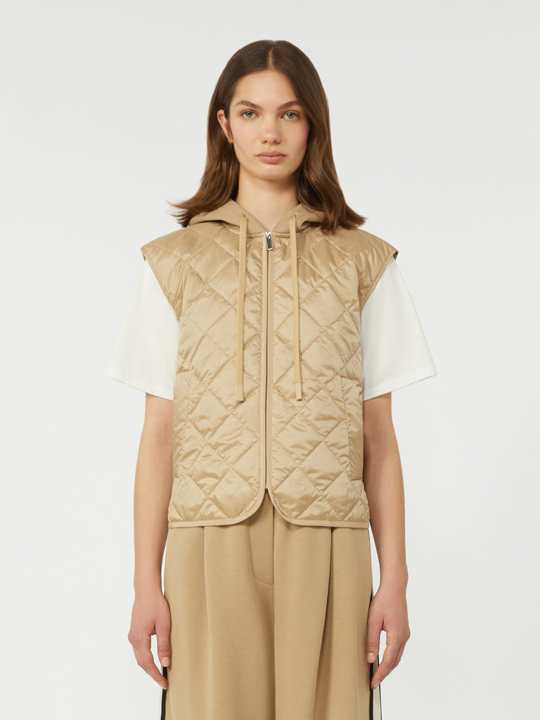 max mara padded sleeveless jacket in water-repellent canvas