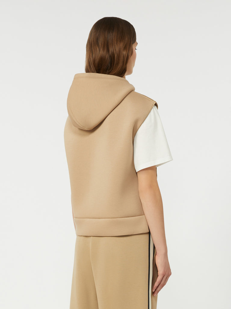 max mara padded sleeveless jacket in water-repellent canvas