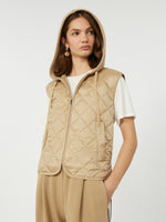 max mara padded sleeveless jacket in water-repellent canvas for women