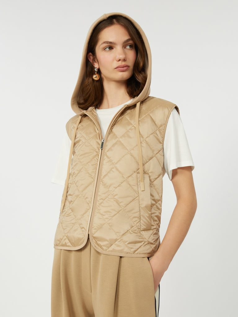 max mara padded sleeveless jacket in water-repellent canvas
