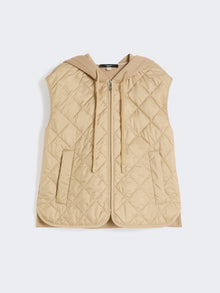 Padded sleeveless jacket in water-repellent canvas