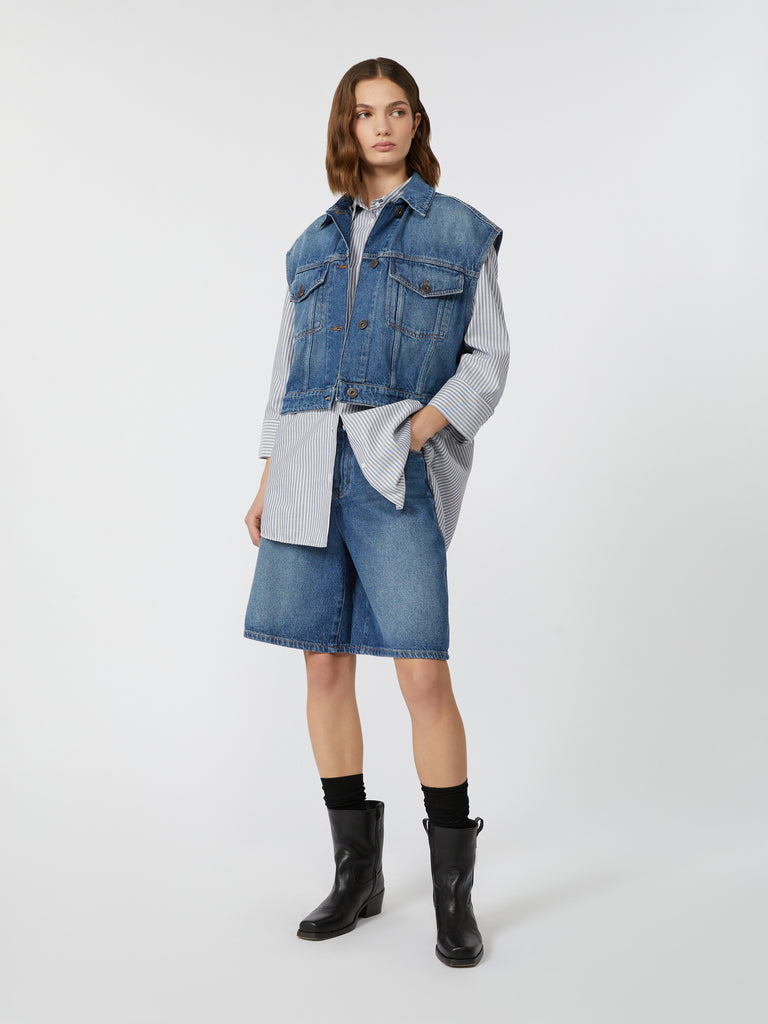 Cotton denim gilet