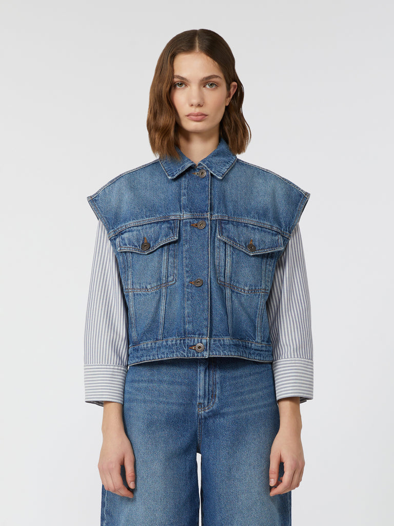 Cotton denim gilet