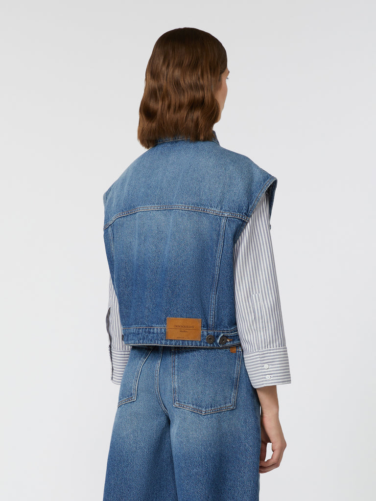 Cotton denim gilet