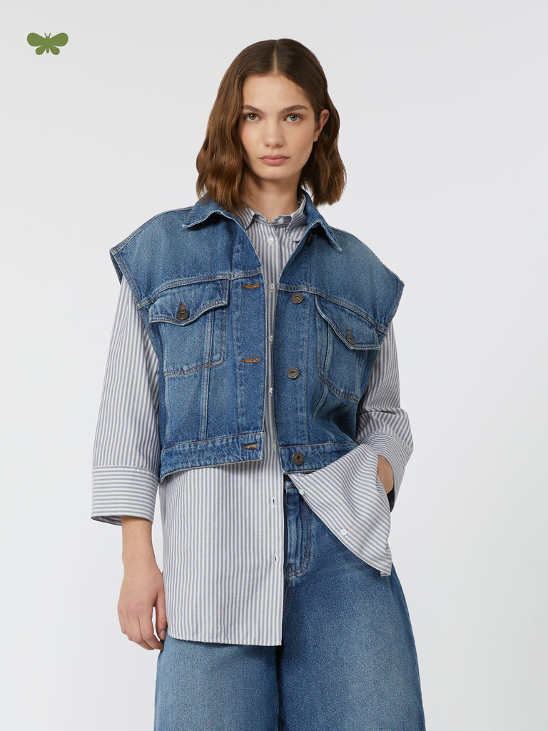 Cotton denim gilet