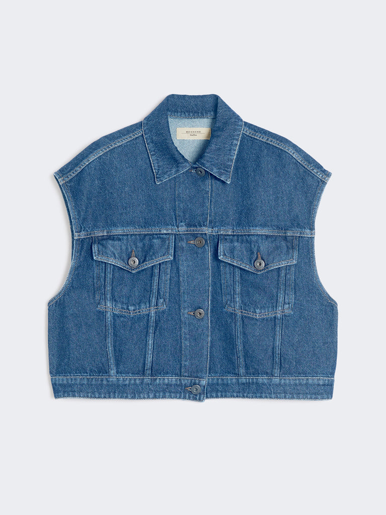 Cotton denim gilet