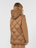 Gilet In Water-Repellent Tech Fabric for Women - Camel - Max Mara UAE