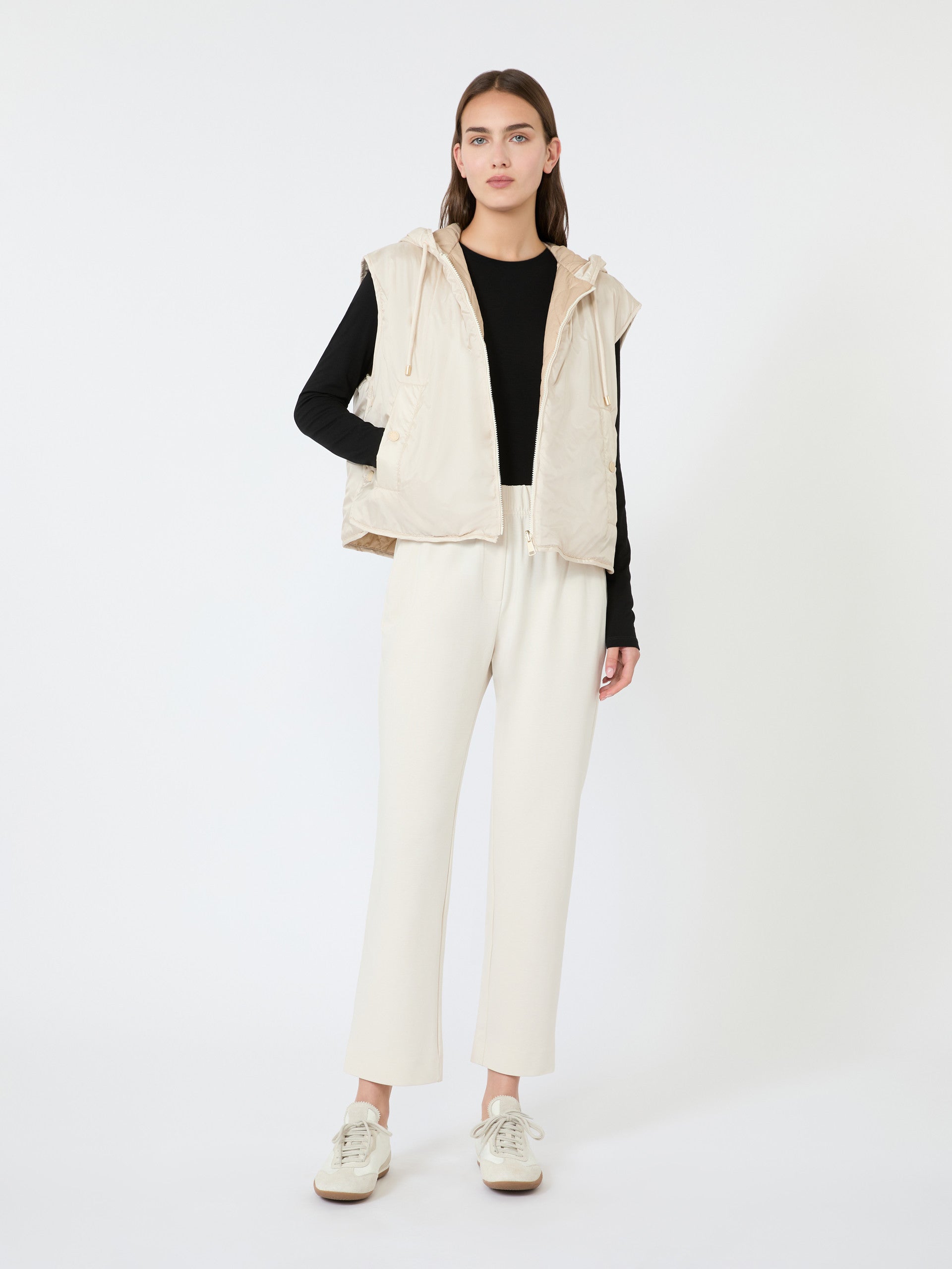 max mara reversible water-repellent canvas padded gilet for women