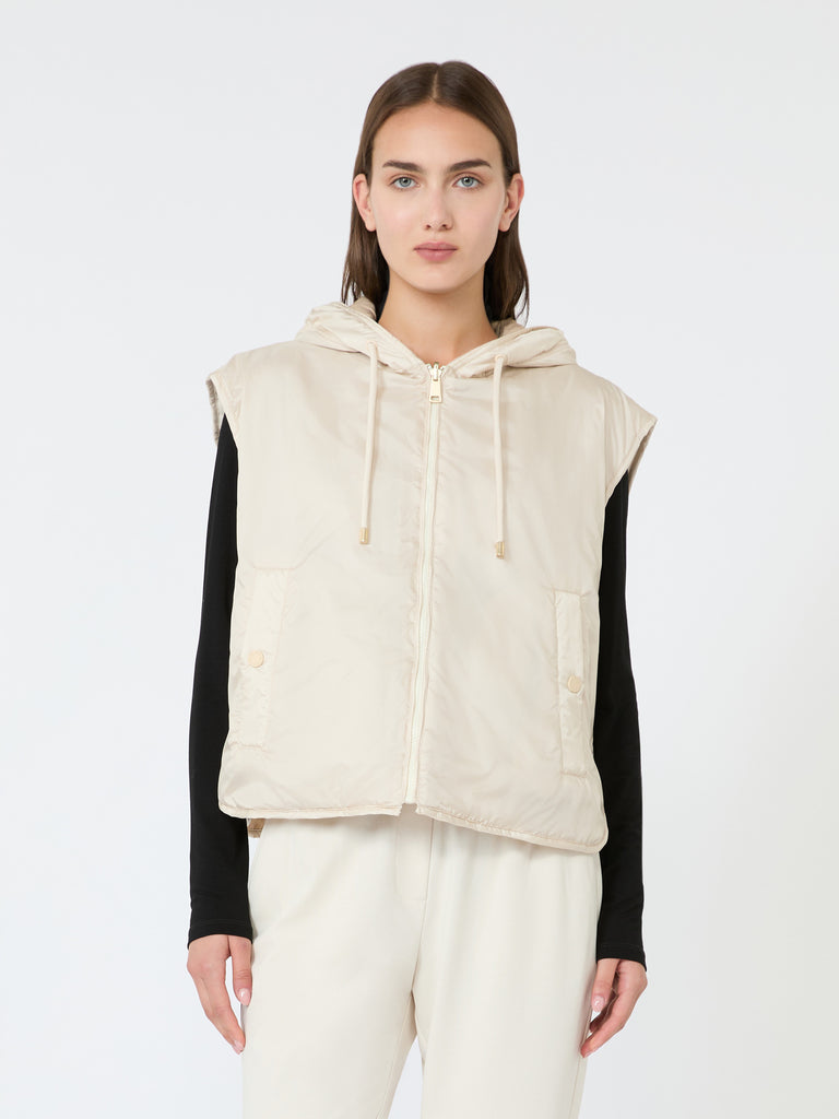 max mara reversible water-repellent canvas padded gilet