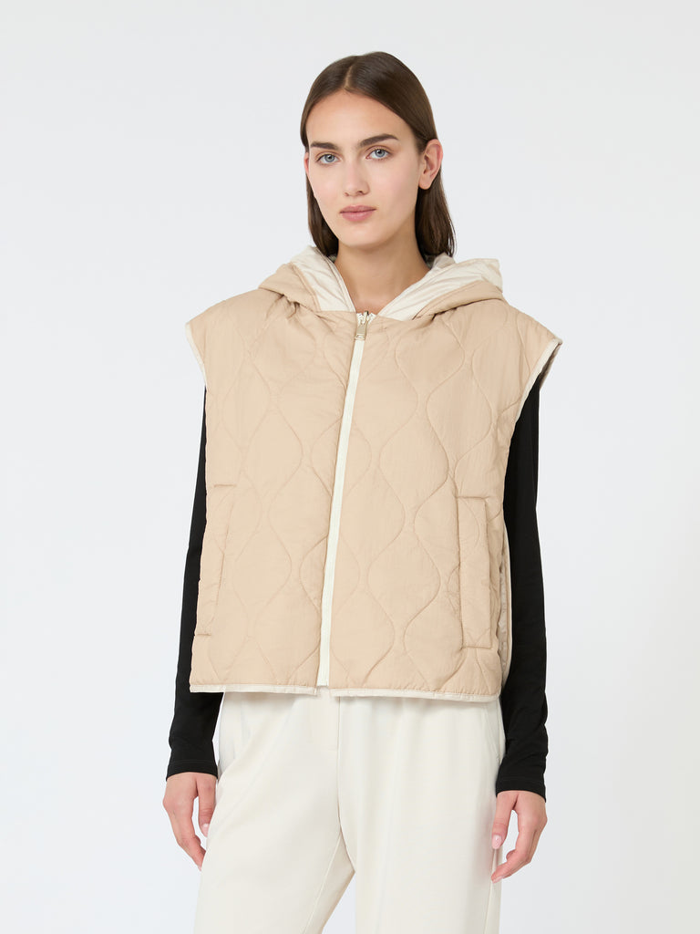 max mara reversible water-repellent canvas padded gilet
