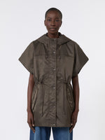 Water-Repellent Twill Padded Gilet for Women - Mud - Max Mara UAE