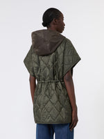 Water-Repellent Twill Padded Gilet for Women - Mud - Max Mara UAE