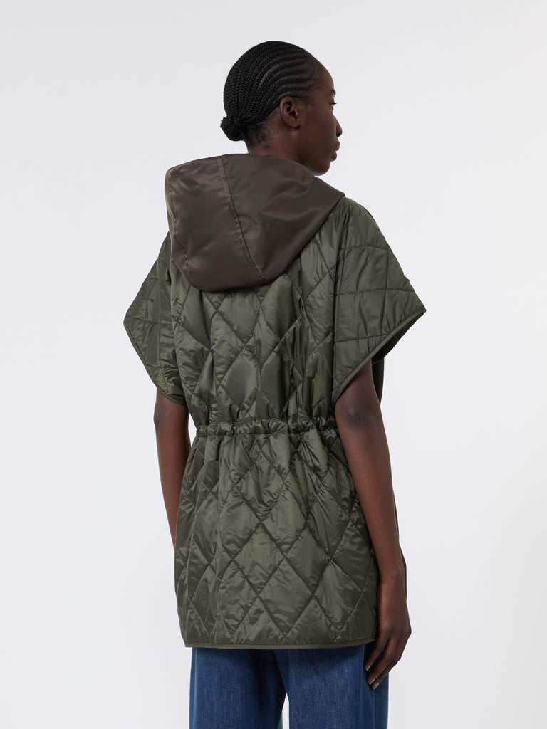 max mara water-repellent twill padded gilet