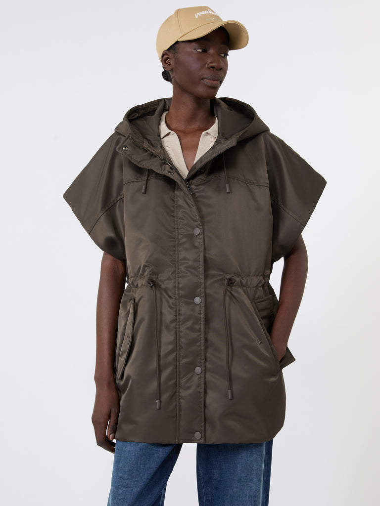 max mara water-repellent twill padded gilet