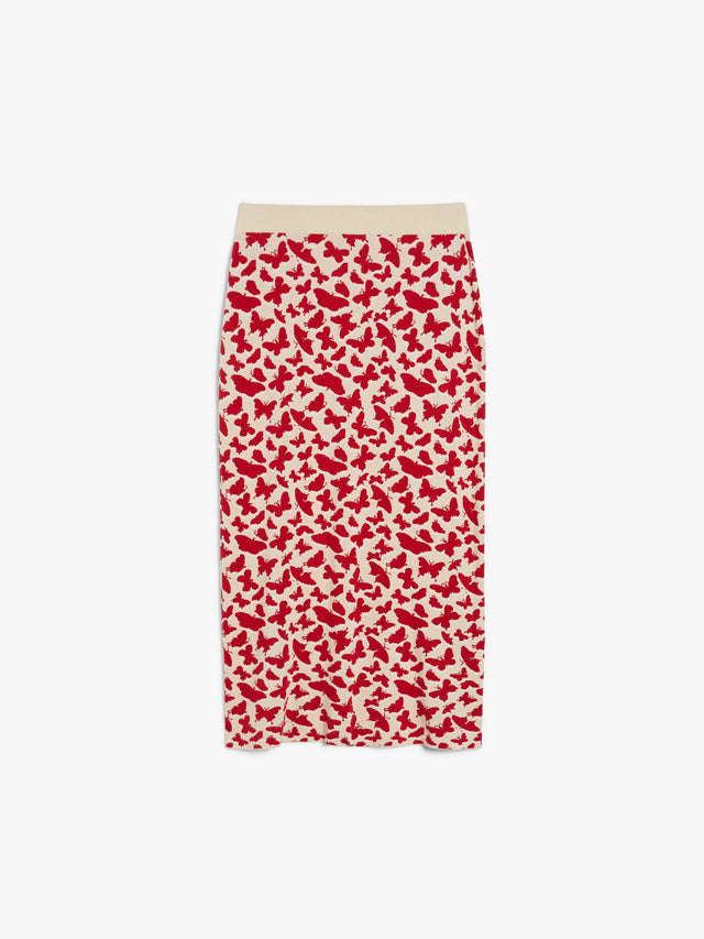 Jacquard Knit Skirt for Women - Powder - Max Mara UAE