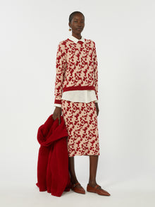 Jacquard Yarn Skirt for Women - Red - Max Mara UAE