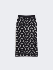 Jacquard Yarn Skirt for Women - Navy - Max Mara UAE
