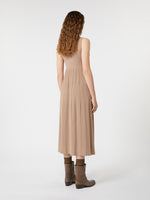 Plissé-Pleated Viscose Crepe Dress for Women - Marron Glace' - Max Mara UAE
