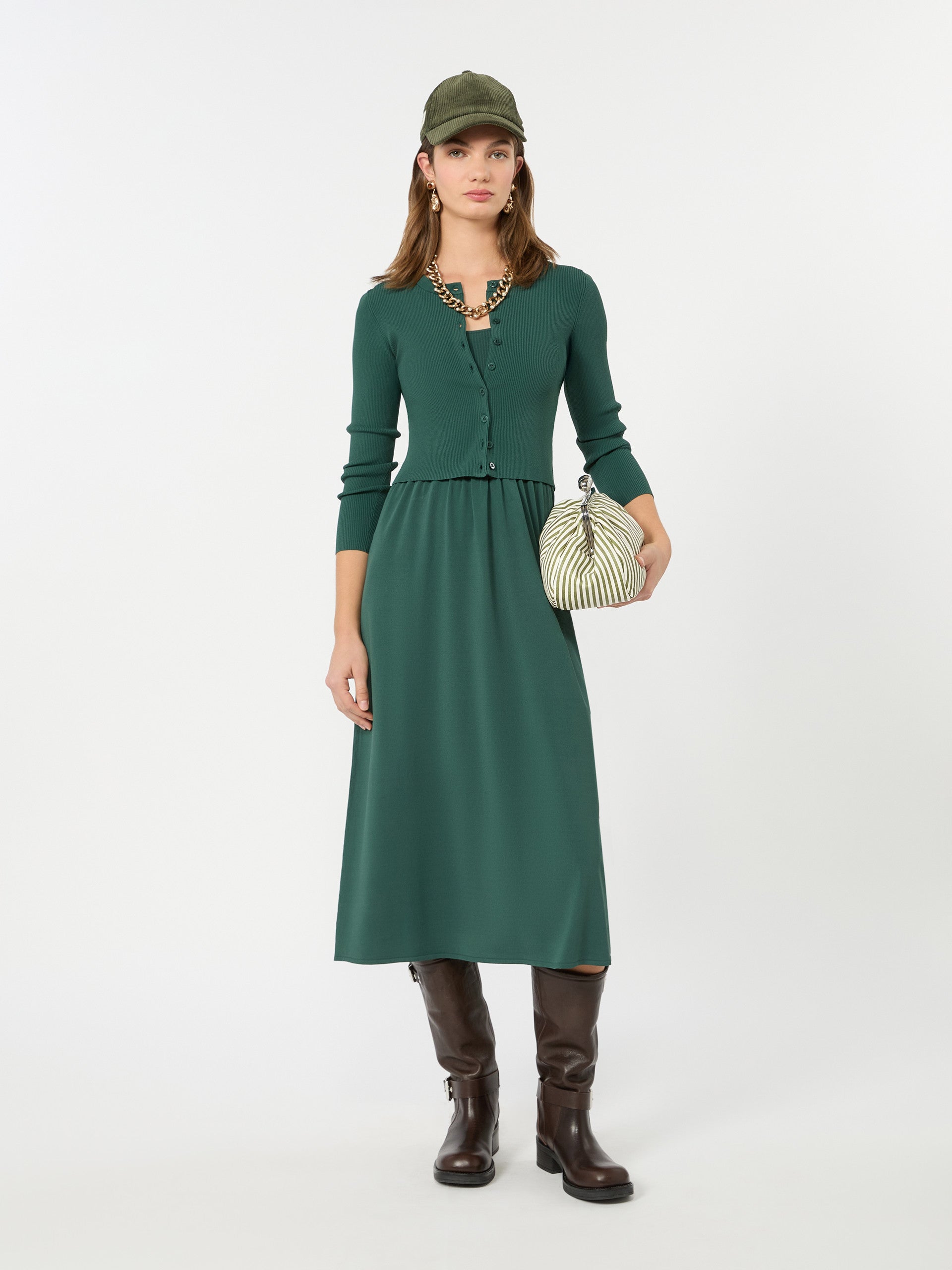 max mara long viscose yarn dress for women