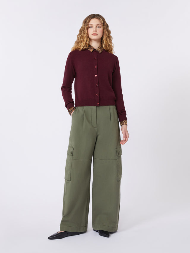 Wool And Cashmere Cardigan for Women - Bordeaux - Max Mara UAE