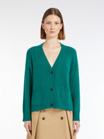 Wool And Viscose Yarn Cardigan for Women - Green - Max Mara UAE