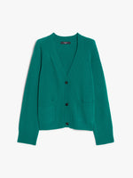 Wool And Viscose Yarn Cardigan for Women - Green - Max Mara UAE