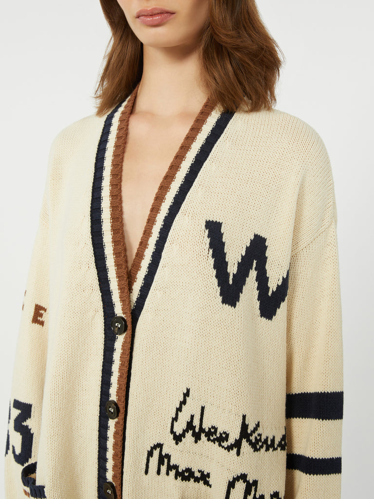 Oversized cotton-blend cardigan