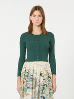 max mara fine rib-knit viscose yarn cardigan for women