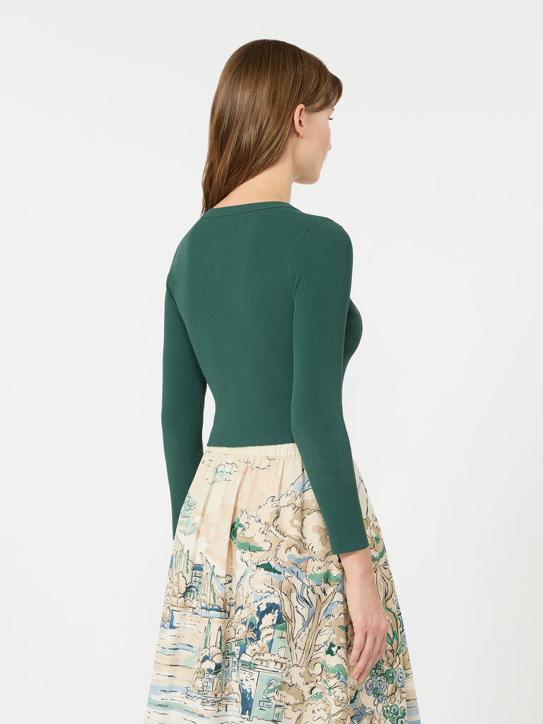 max mara fine rib-knit viscose yarn cardigan