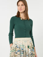 max mara fine rib-knit viscose yarn cardigan for women