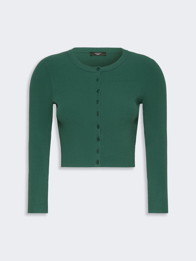 max mara fine rib-knit viscose yarn cardigan for women