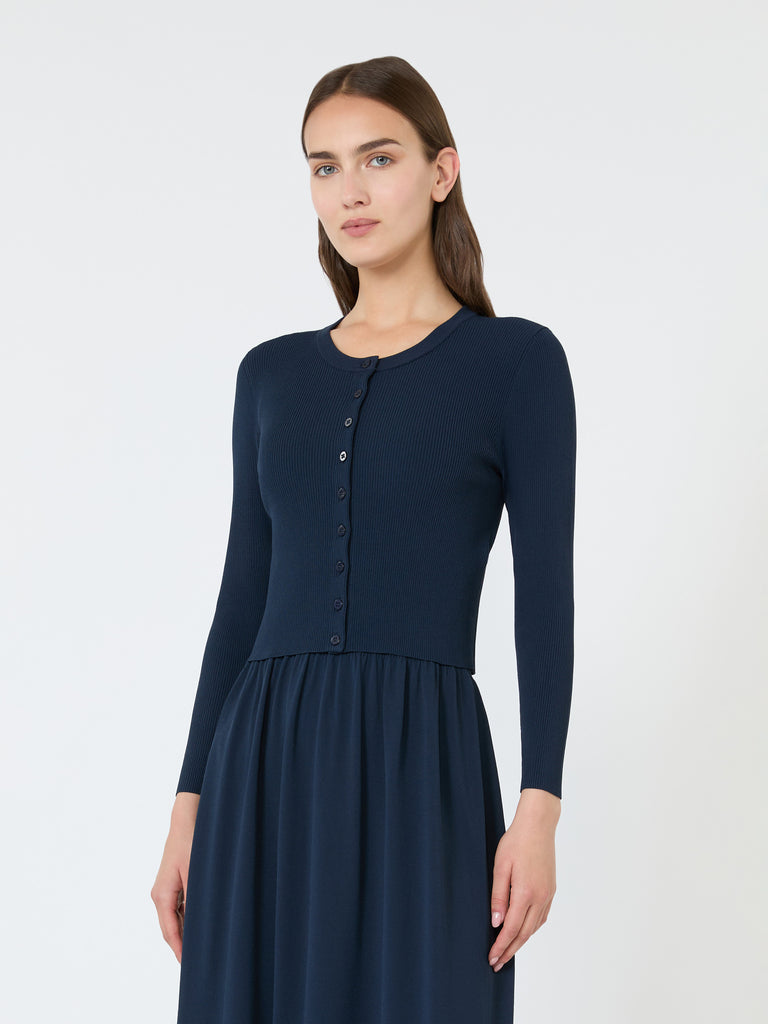 max mara fine rib-knit viscose yarn cardigan