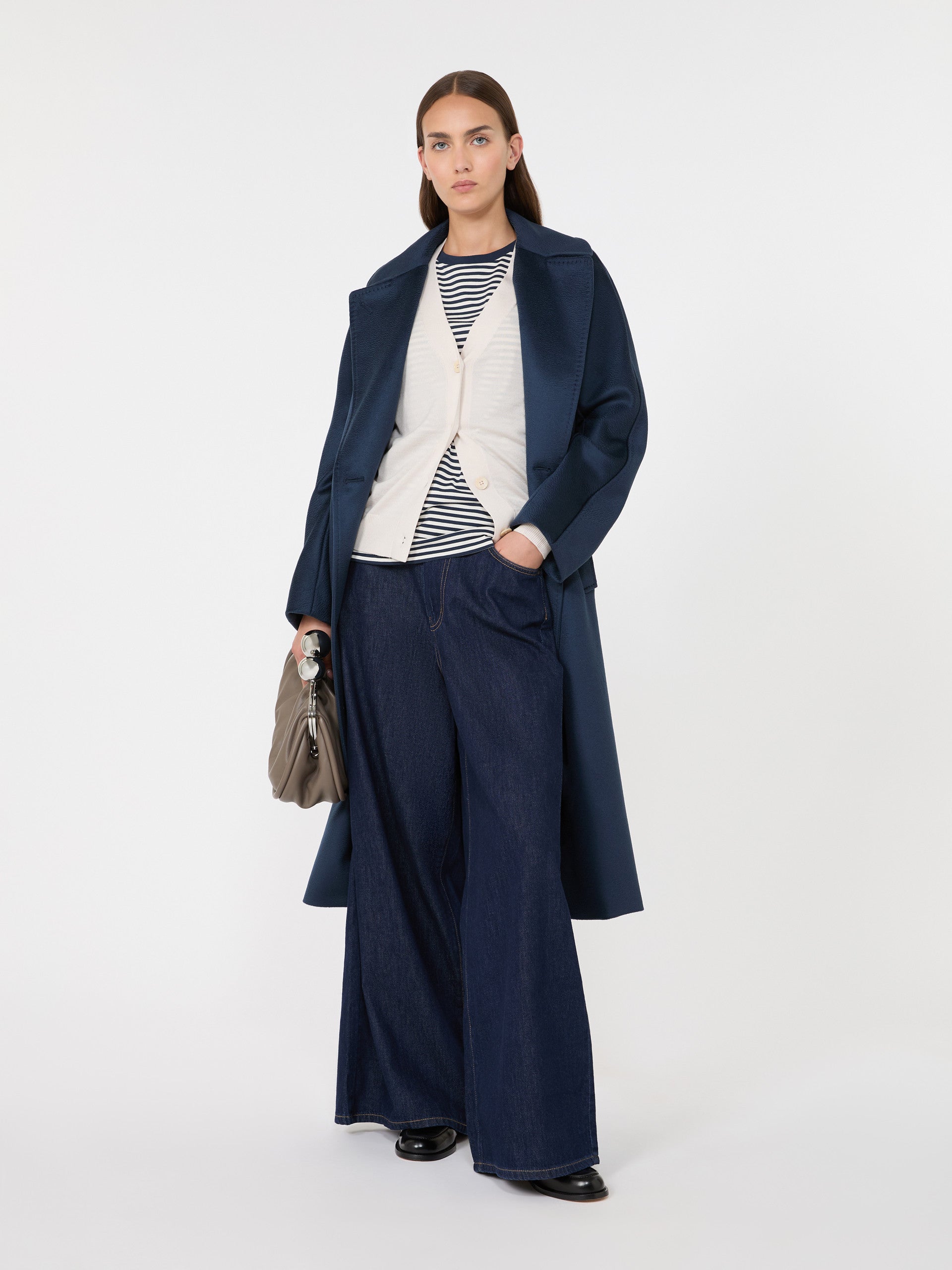max mara wool, silk and cashmere v-neck cardigan for women