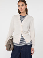 max mara wool, silk and cashmere v-neck cardigan for women